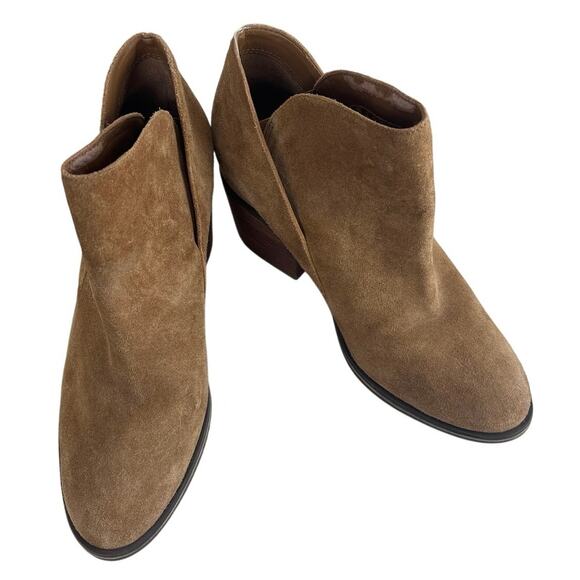 Jessica Simpson Tandra Camel Suede Leather High Heel Ankle Boot Size 8.5 - Picture 2 of 12